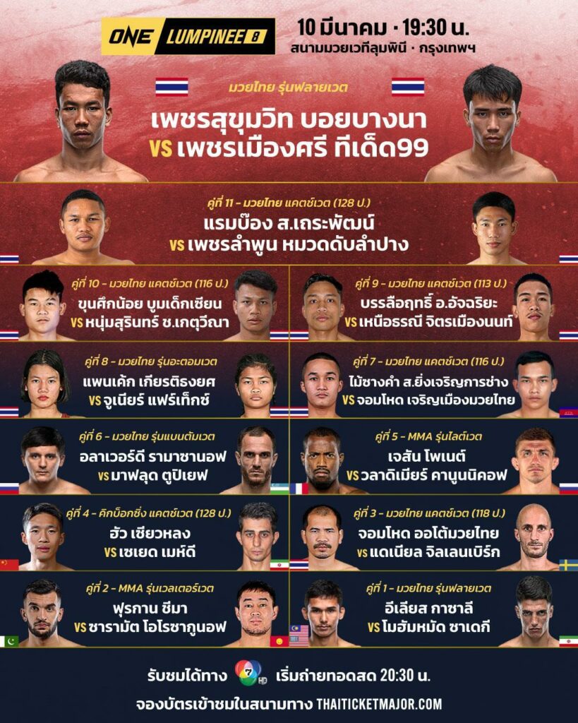ศึก ONE ลุมพินี 8 เพชรสุขุมวิท vs เพชรเมืองศรี