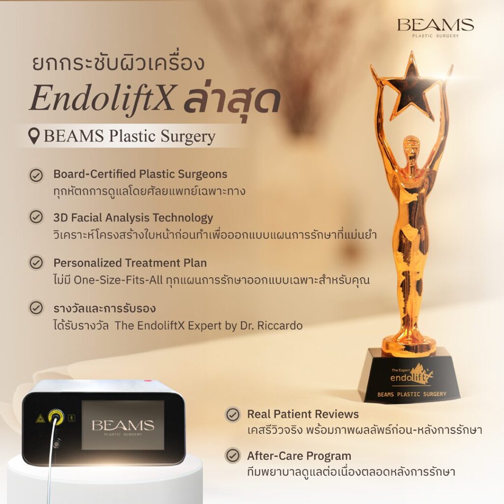 ยกกระชับผิวเครื่อง EndoliftX ล่าสุด ที่ BEAMS Plastic Surgery