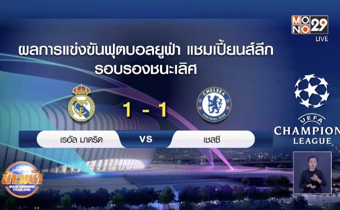 ผลการแข่งขันฟุตบอลยูฟ่า แชมเปี้ยนส์ลีก รอบรองชนะเลิศ 28-04-64