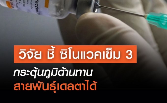 วิจัย ชี้ ซิโนแวคเข็ม 3 กระตุ้นภูมิต้านทานสายพันธุ์เดลตาได้