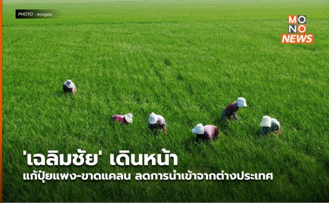 ‘เฉลิมชัย’ เดินหน้าแก้ปุ๋ยแพง-ขาดแคลน ลดการนำเข้าจากต่างประเทศ