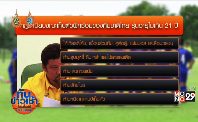 “โค้ชโย่ง” ตั้งกฏเหล็ก 10 ข้อเก็บตัว “ช้างศึก” ยู-21