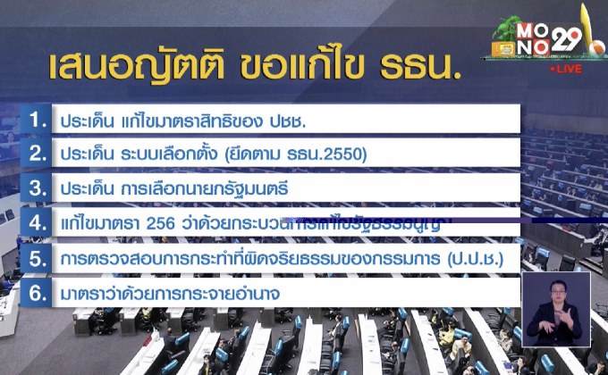 ปชป.เสนอร่างแก้ รธน.6 ฉบับ