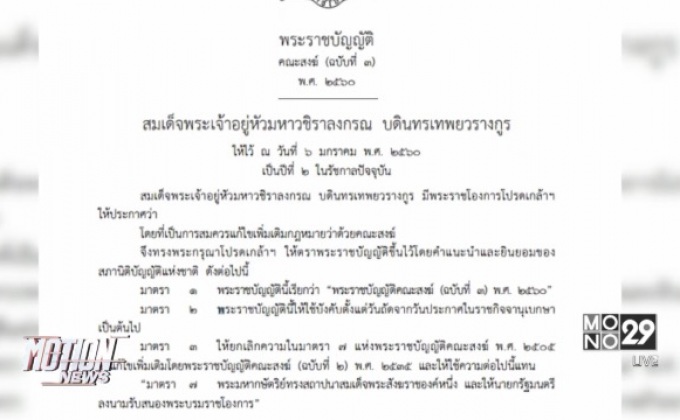 โปรดเกล้าฯ พ.ร.บ.คณะสงฆ์