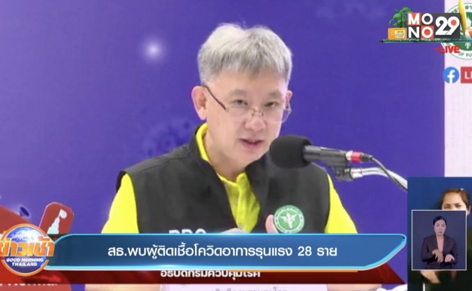 สธ.พบผู้ติดเชื้อโควิดอาการรุนแรง 28 ราย