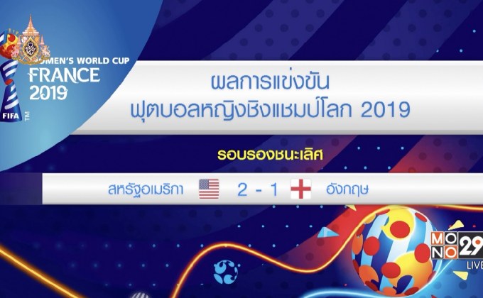 ผลการแข่งขันฟุตบอลหญิงชิงแชมป์โลก 2019