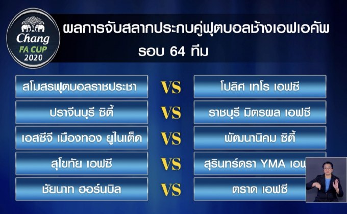 จับสลากช้าง เอฟเอคัพ 64 ทีม ไร้ยักษ์ชนยักษ์