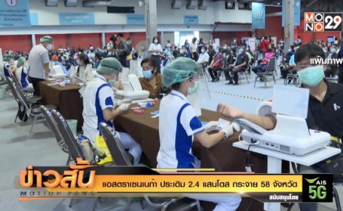 “แอสตราเซนเนก้า” ประเดิม 2.4 แสนโดส กระจาย 58 จังหวัด