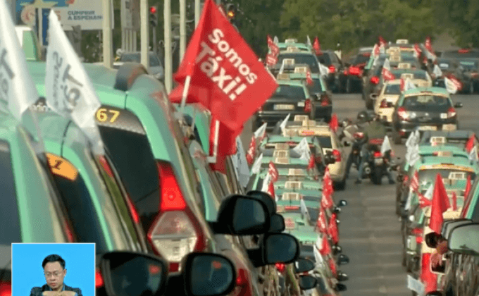 แท็กซี่โปรตุเกสประท้วง Uber