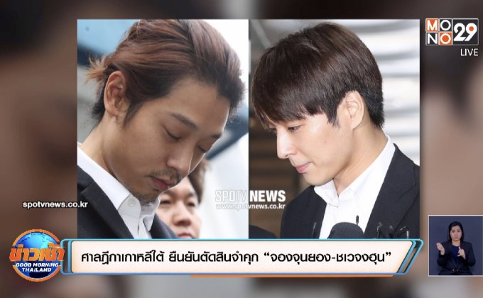 ศาลฎีกาเกาหลีใต้ ยืนยันตัดสินจำคุก “จองจุนยอง-ชเวจงฮุน”