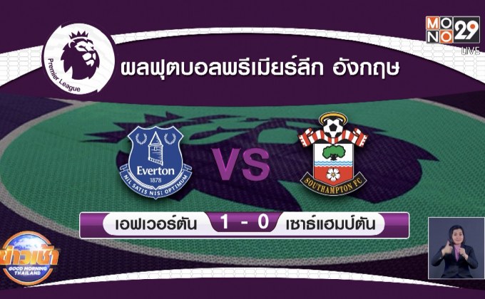 ​ผลการแข่งขันฟุตบอลพรีเมียร์ลีก อังกฤษ