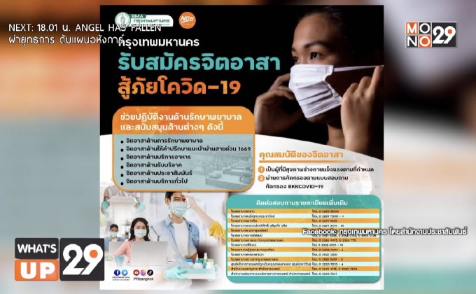 กทม. เปิดรับสมัคร “จิตอาสา” ปฏิบัติงานร่วมสู้ภัยโควิด-19