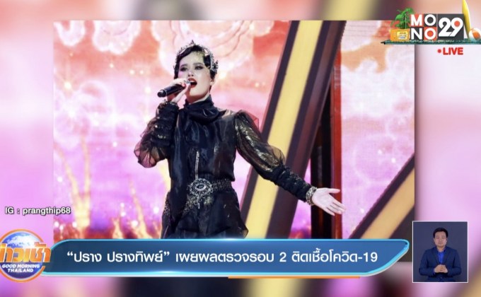 “ปราง ปรางทิพย์” เผยผลตรวจรอบ 2 ติดเชื้อโควิด-19