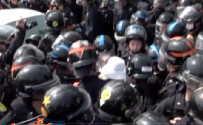 ผู้ประท้วงต้านระบบ THAADปะทะตำรวจเกาหลีใต้