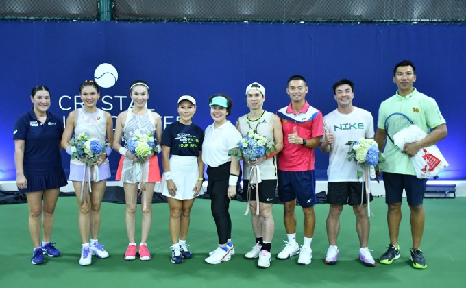 แทมมี่-ซูเปอร์บอล-ดนัย ชวนดาราดังร่วมเปิดตัว “CRYSTAL SPORTS” สนามเทนนิสอินดอร์ มาตรฐานระดับโลก