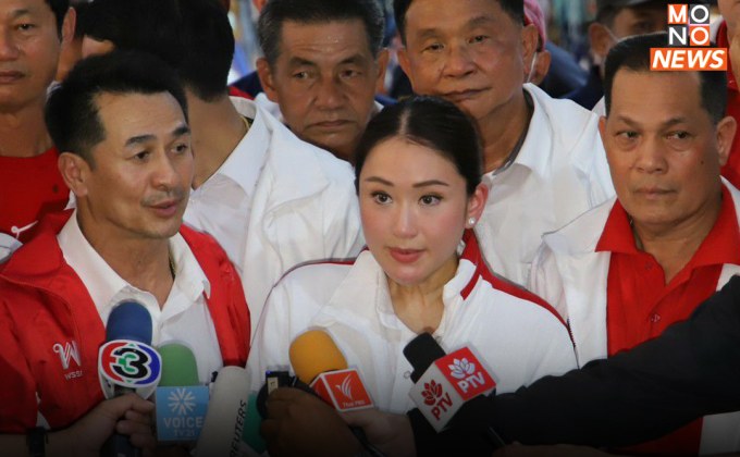 “แพทองธาร” นำทีม “เพื่อไทย” ลงพื้นที่ตลาดหน้าวัดธรรมะสุขใจ ยัน ยังไม่จับมือพรรคใด มุ่งหน้าแลนด์สไลด์เท่านั้น