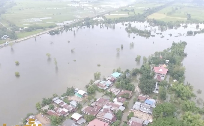 น้ำชีล้นตลิ่งท่วมบ้านเรือน จ.มหาสารคาม