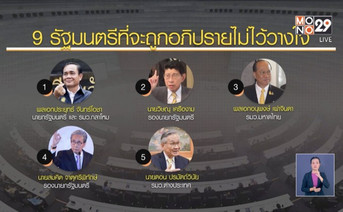 ฝ่ายค้านยื่นซักฟอก 9 รัฐมนตรีวันนี้