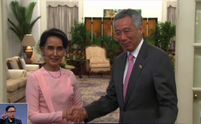 “ซูจี” หารือนายกฯ สิงคโปร์