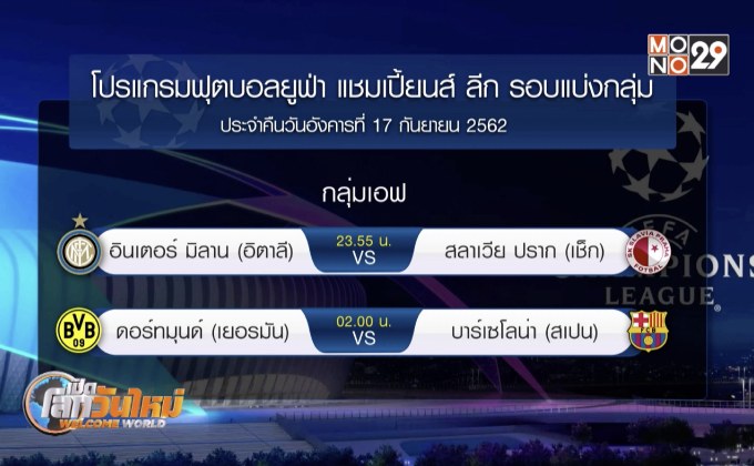 ยูฟ่า แชมเปี้ยนส์ ลีก เปิดฉากรอบแบ่งกลุ่มคืนนี้