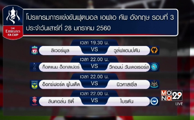 “นักบุญ” เปิดรังดวล “ปืนใหญ่” ศึกเอฟเอ คัพ รอบ4